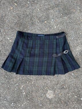 Brandy Melville Plaid Schoolgirl Mini Skirt with Buckle
